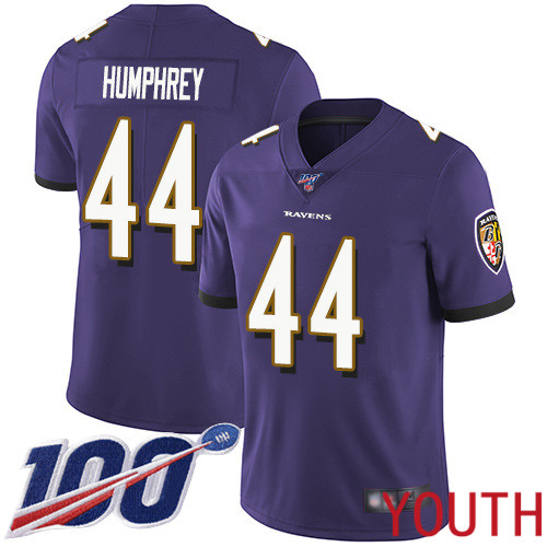 Baltimore Ravens Limited Purple Youth Marlon Humphrey Home Jersey NFL Football #44 100th Season Vapor Untouchable